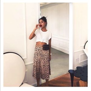 NWT Leopard print midi skirt